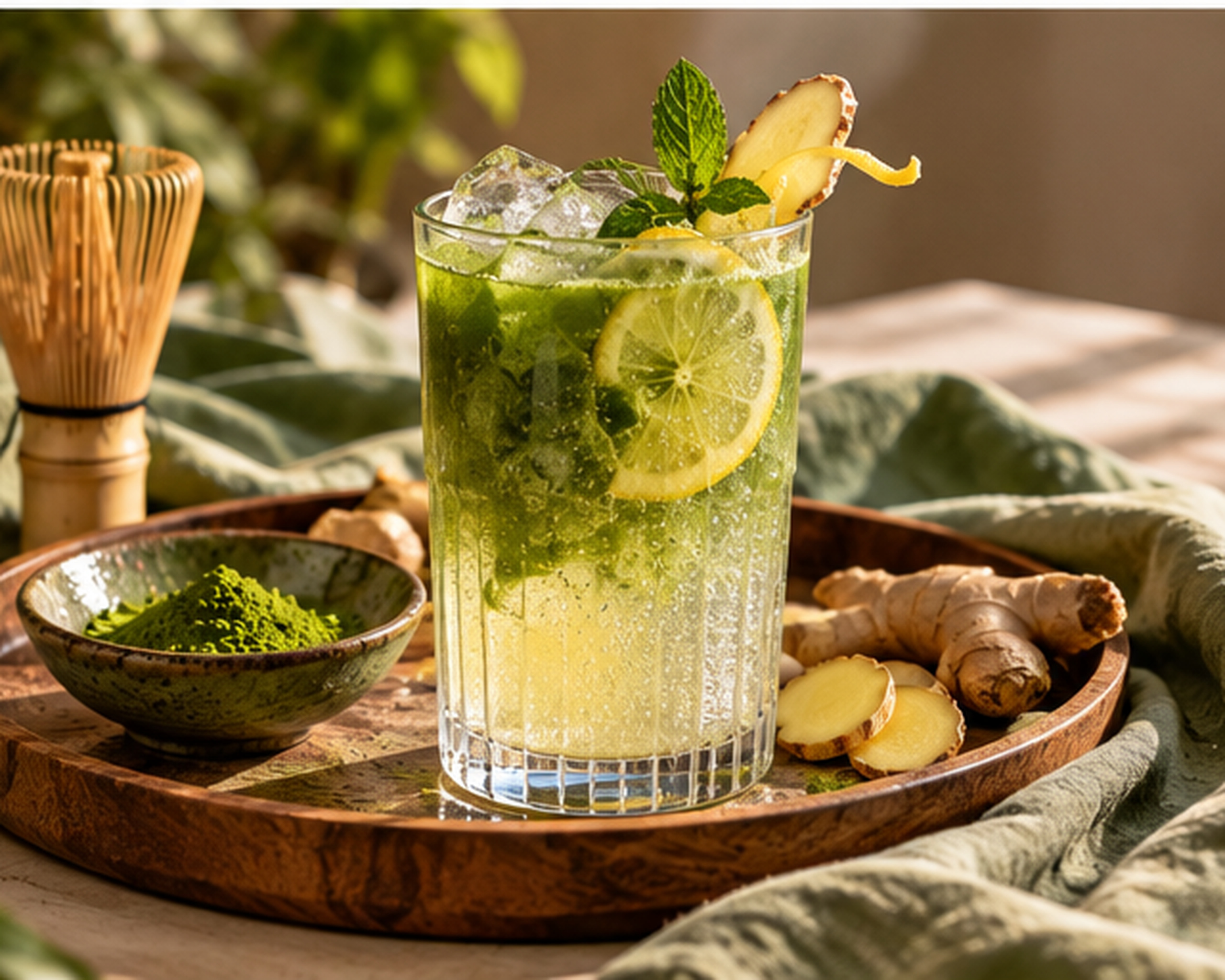 Matcha Ginger Fizz