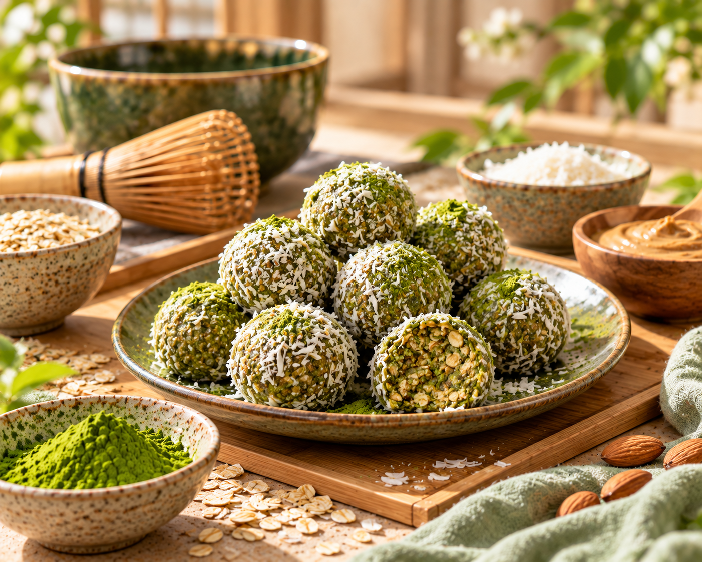 Matcha-Kokos-Energy-Balls