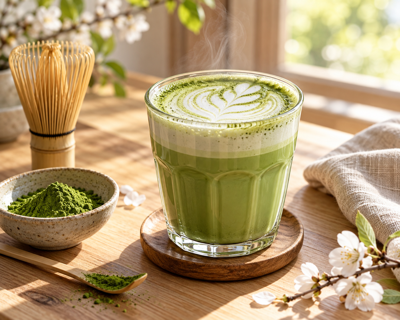 Heißer Matcha Latte in 5 Minuten