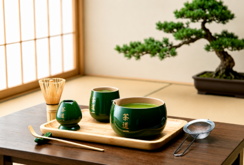 Keramikschale und Teetasse